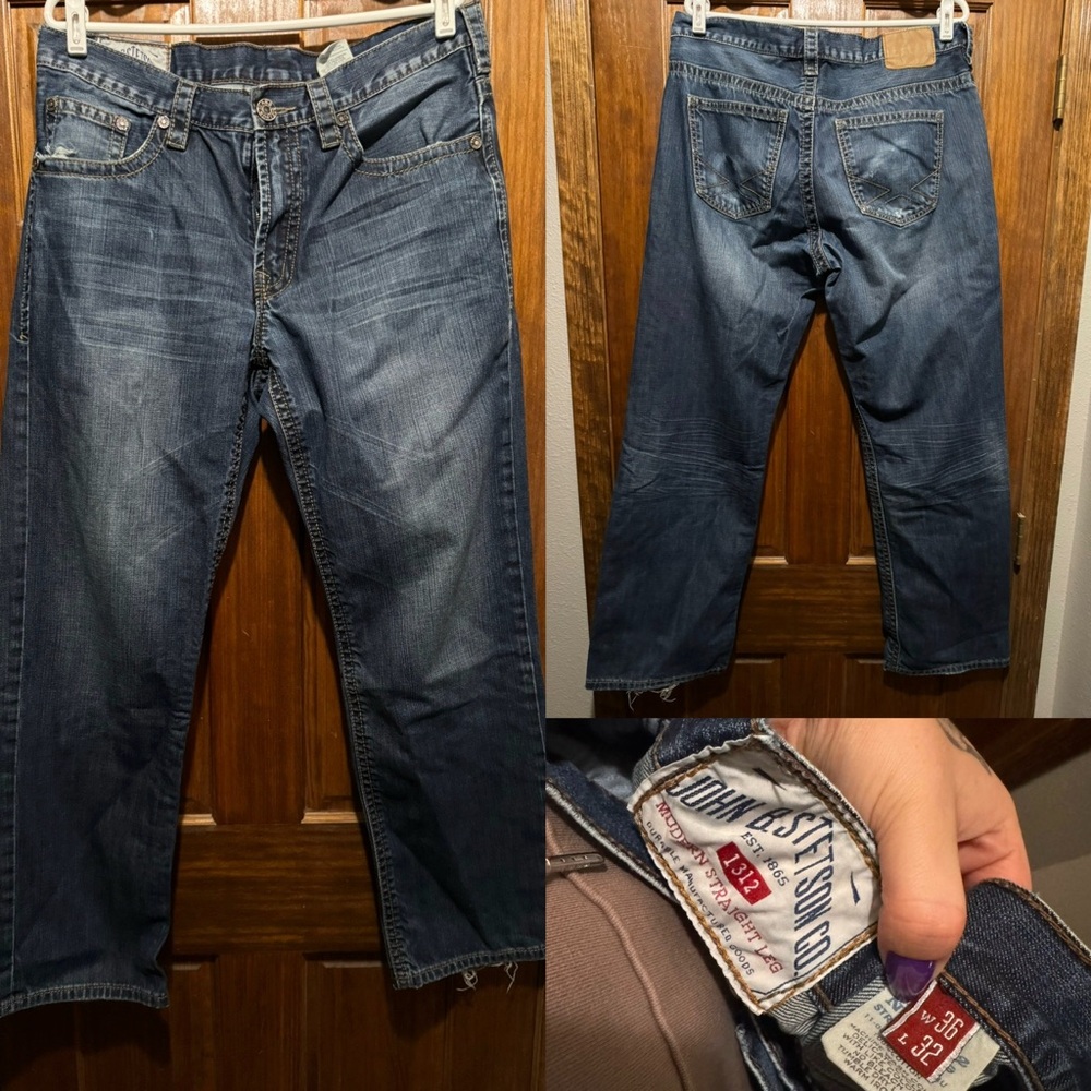 Stetson Men's Dark Blue Bootcut Jeans